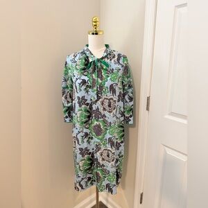 Diane Von Furstenberg Green and Gray Floral Dress